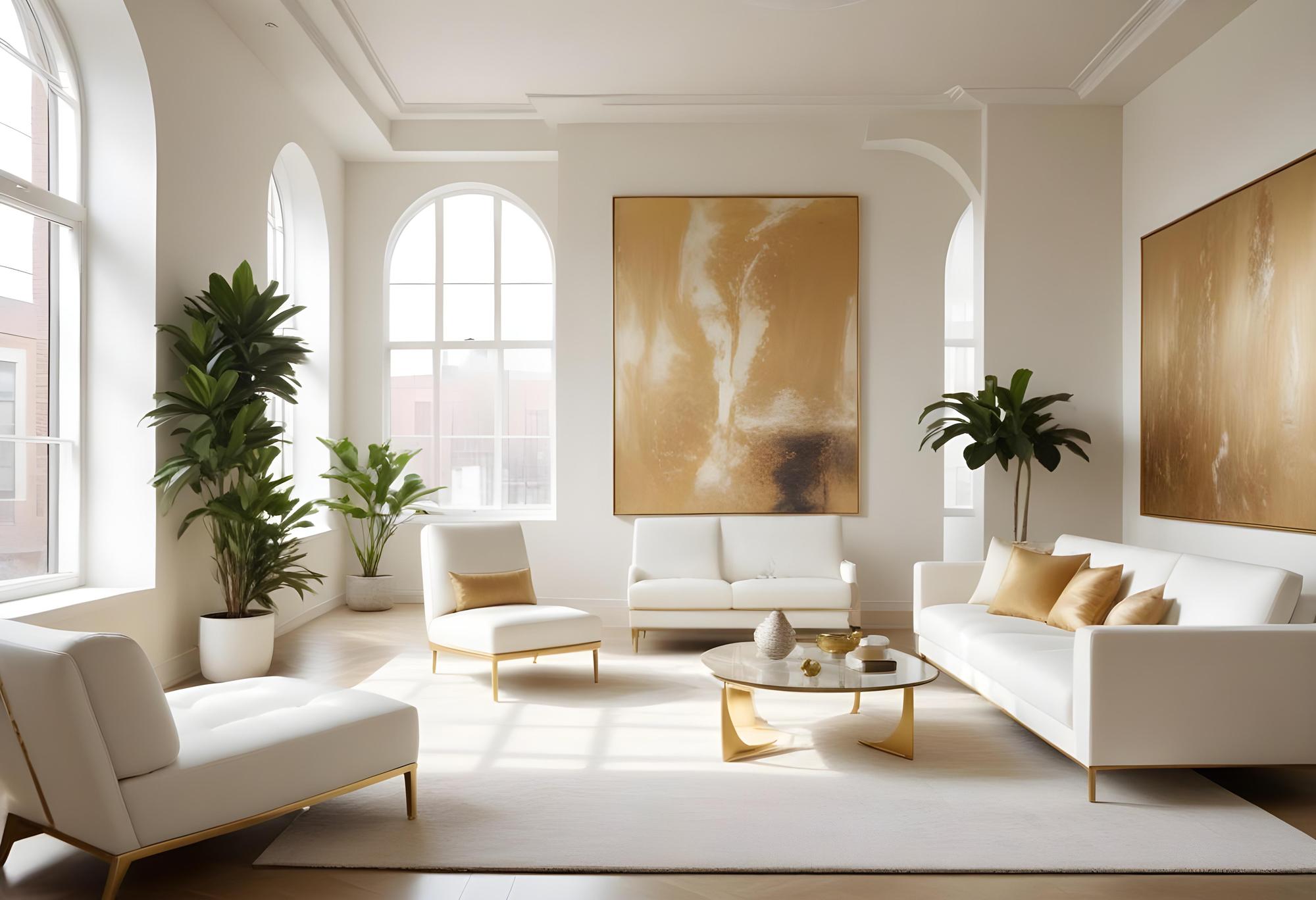 Living luminos, design modern cu accente neutre